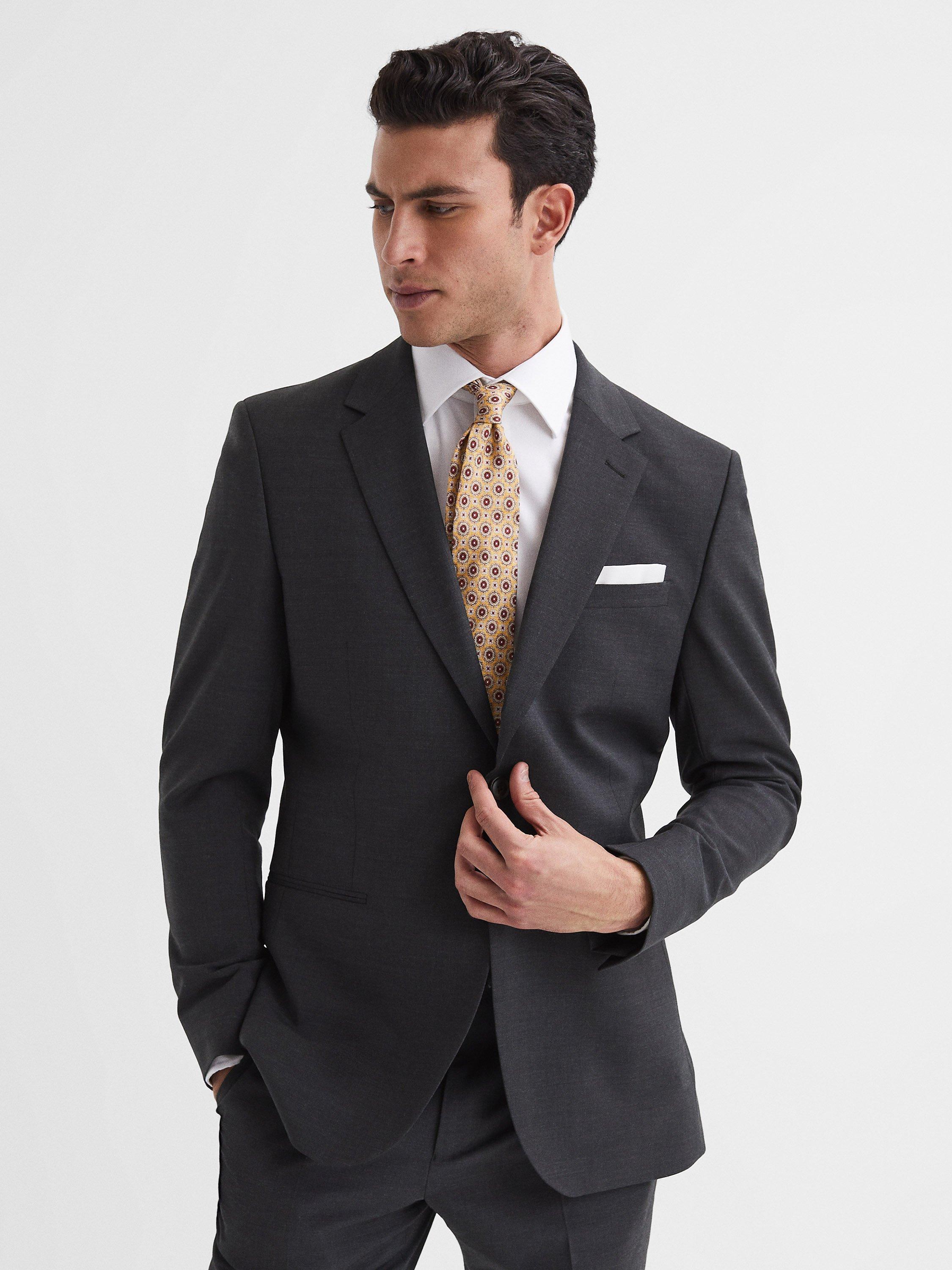 Reiss Hope Wool Blend Suit Jacket, Charcoal