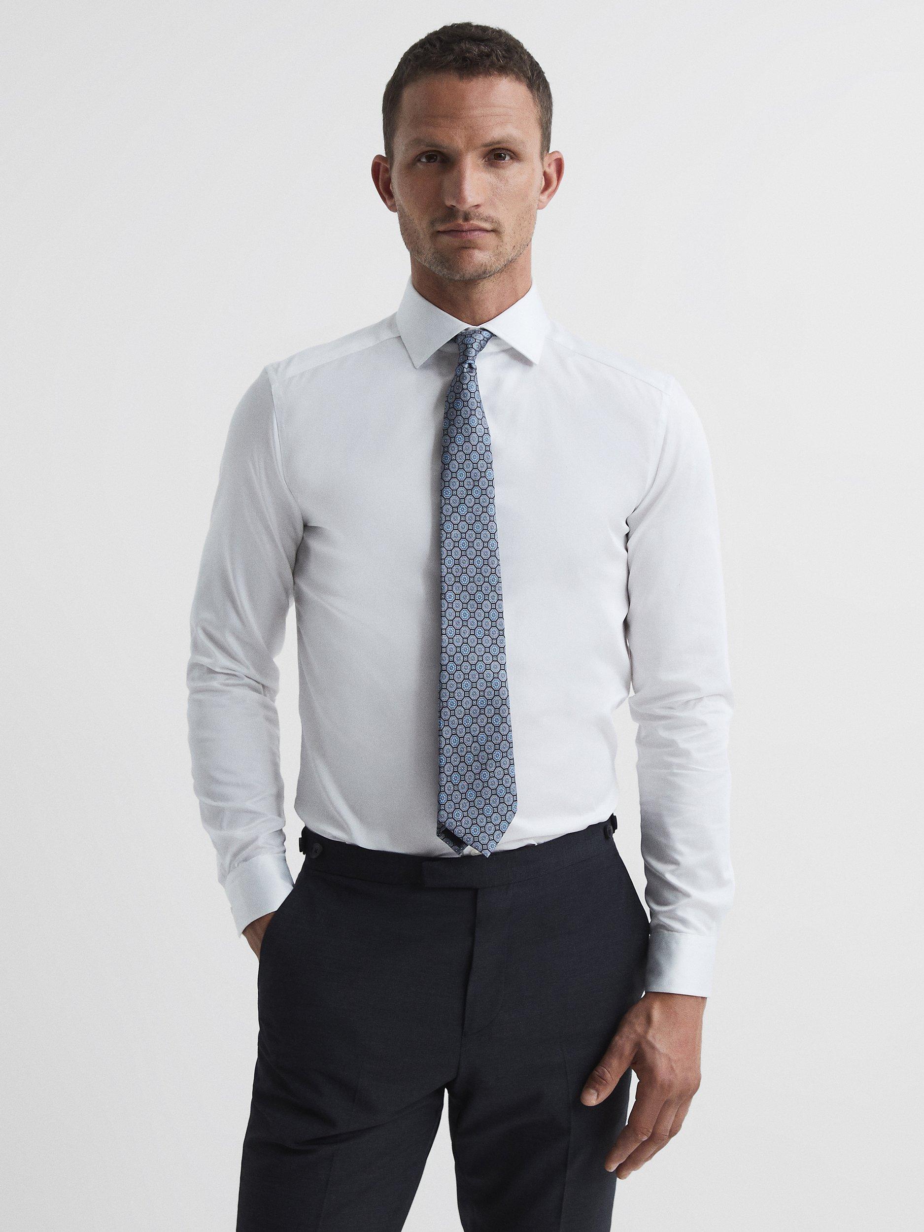 Reiss Remote Cotton Slim Fit Shirt, White