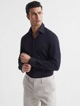 Reiss Voyager Slim Fit Travel Shirt, Navy