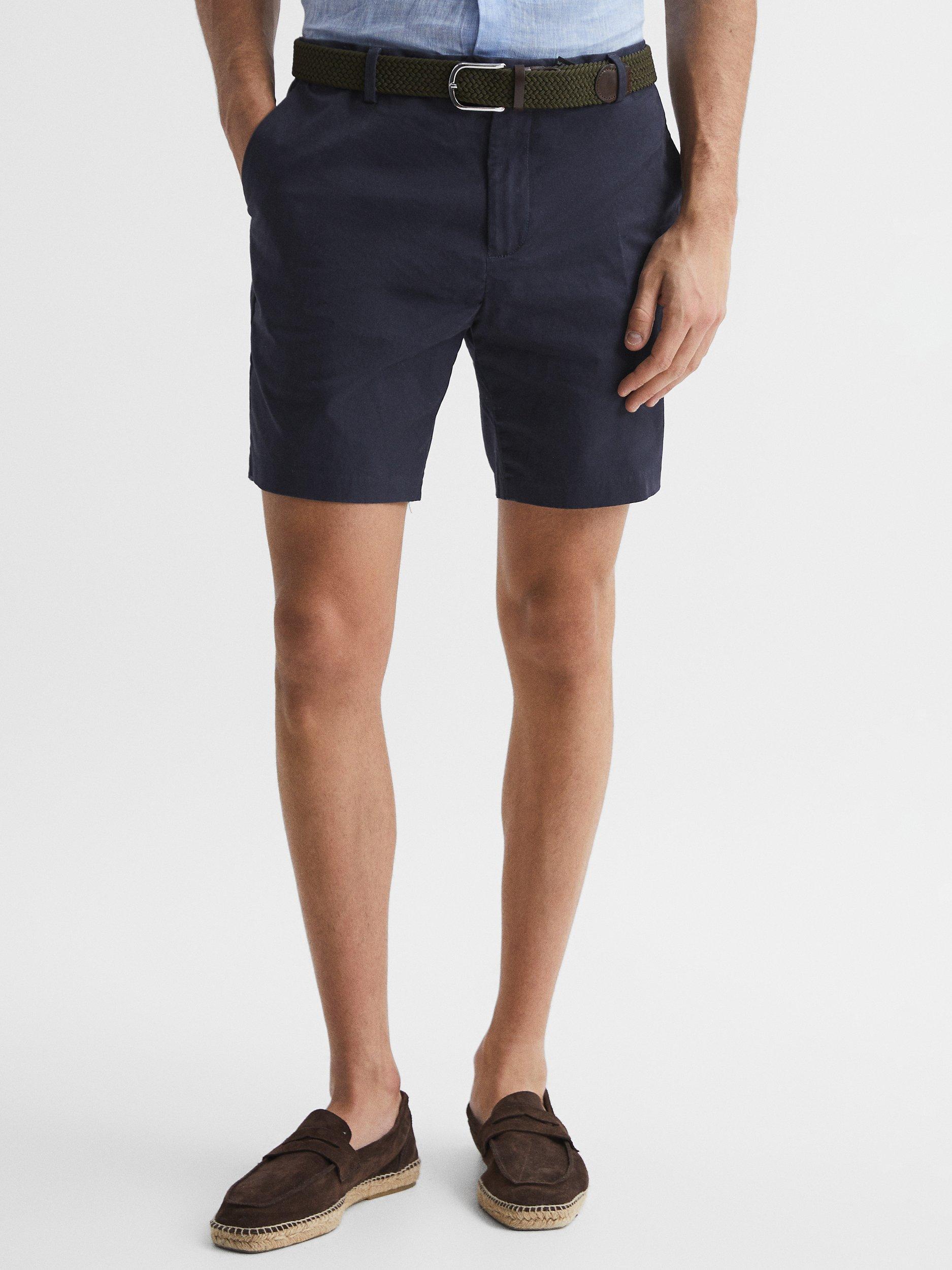 Product image 2 of 5, which shows Reiss Wicket Casual Chino Shorts, Navy, 28R