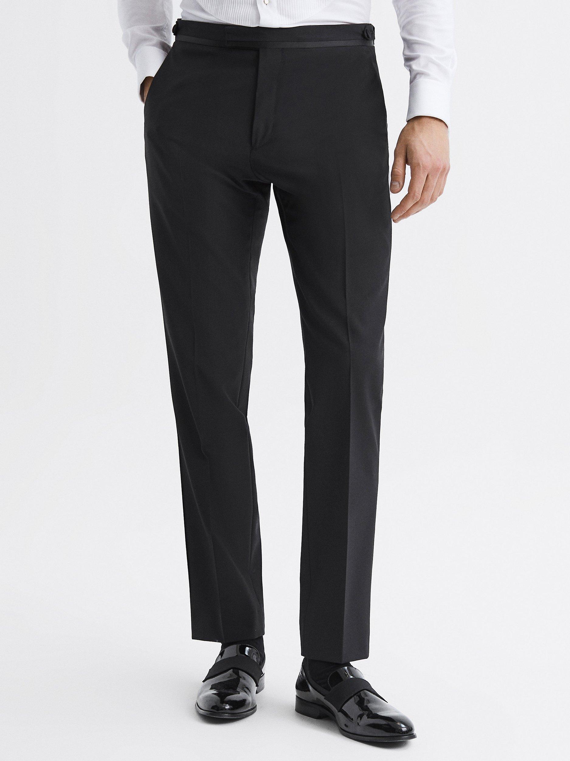 Reiss Poker Wool Blend Suit Trousers, Black, 36R