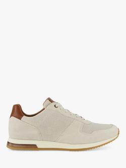 Dune London Trilogy Suede Runner Trainers, Off White