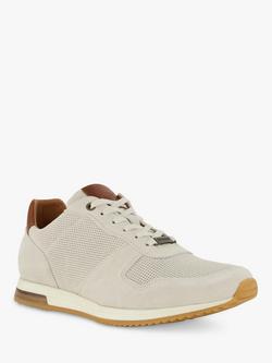 Dune London Trilogy Suede Runner Trainers - view 2, Off White