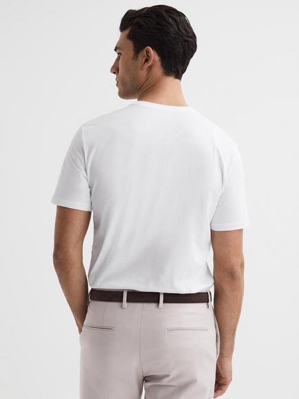 Reiss Bless Cotton Crew Neck T-Shirt - view 2, White