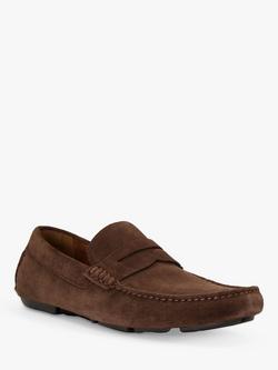 Dune London Bradlay Suede Square Toe Moccasin Loafers - view 2, Brown-suede