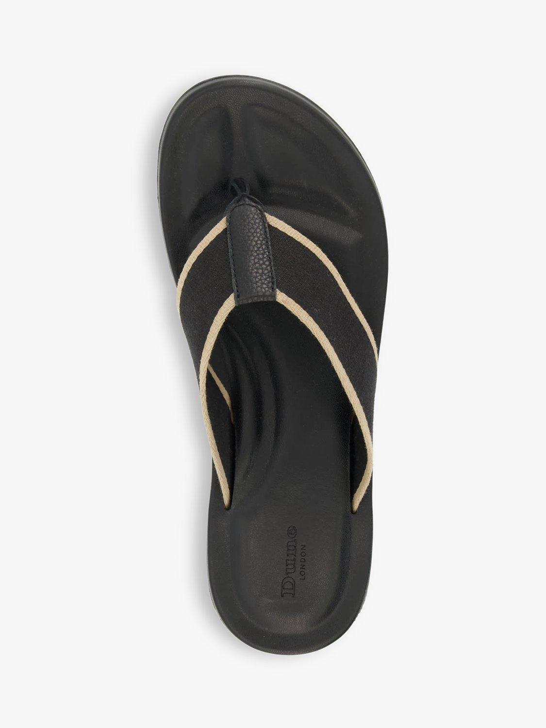 Dune Intent Leather Toe-Post Casual Sandals, Black