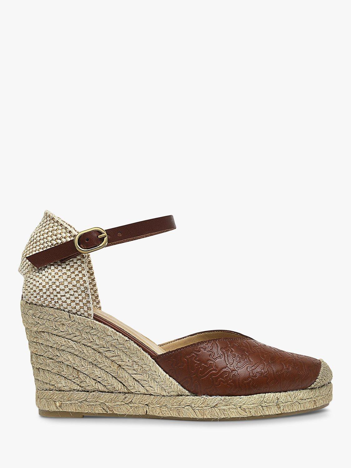 Radley Glasshouse Street Heirloom Embossed Wedge Espadrille Sandals, Tan, 6