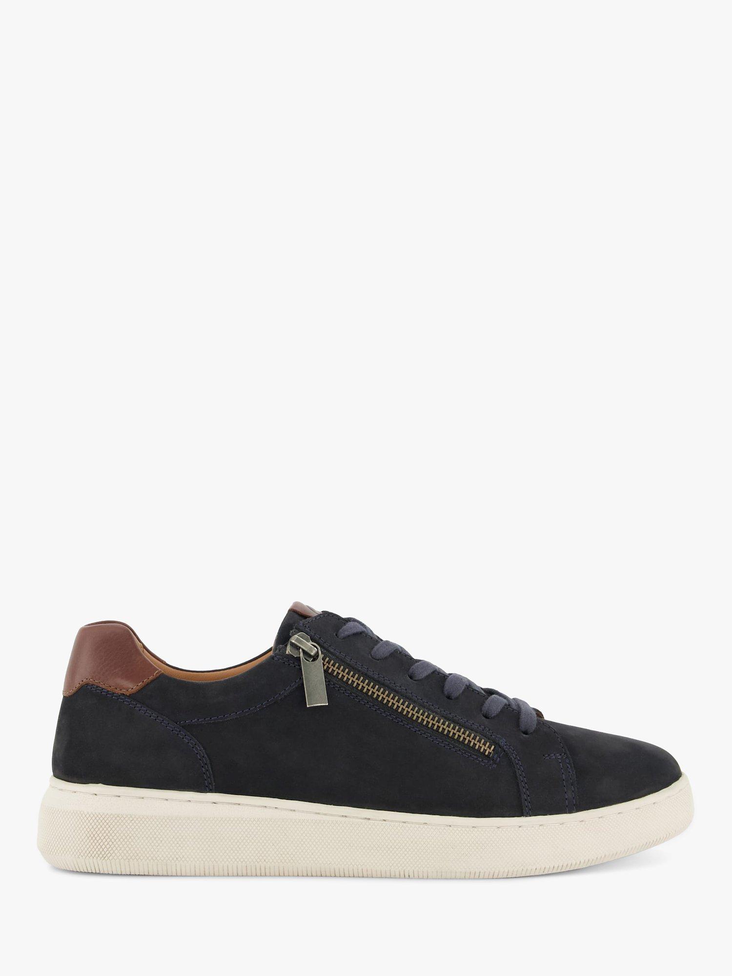 Product image 1 of 5, which shows Dune Tribute Nubuck Zip Trainers, Navy, EU40