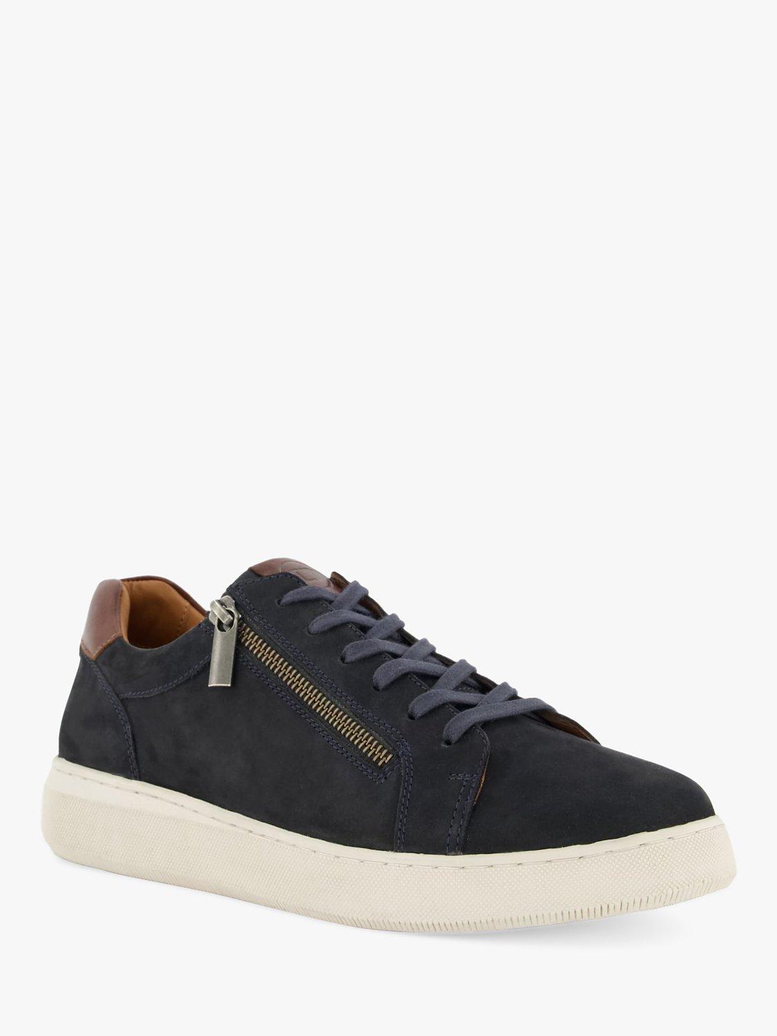 Product image 2 of 5, which shows Dune Tribute Nubuck Zip Trainers, Navy, EU40