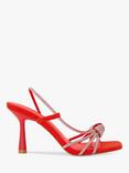 Dune London Meta Diamante Strap Heeled Sandals, Orange