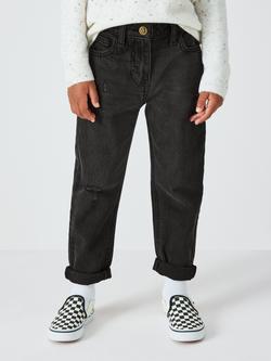 John Lewis Girl's Wide Leg Mom Jeans, Black/Grey, Black/Grey