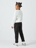 John Lewis Girl's Wide Leg Mom Jeans, Black/Grey