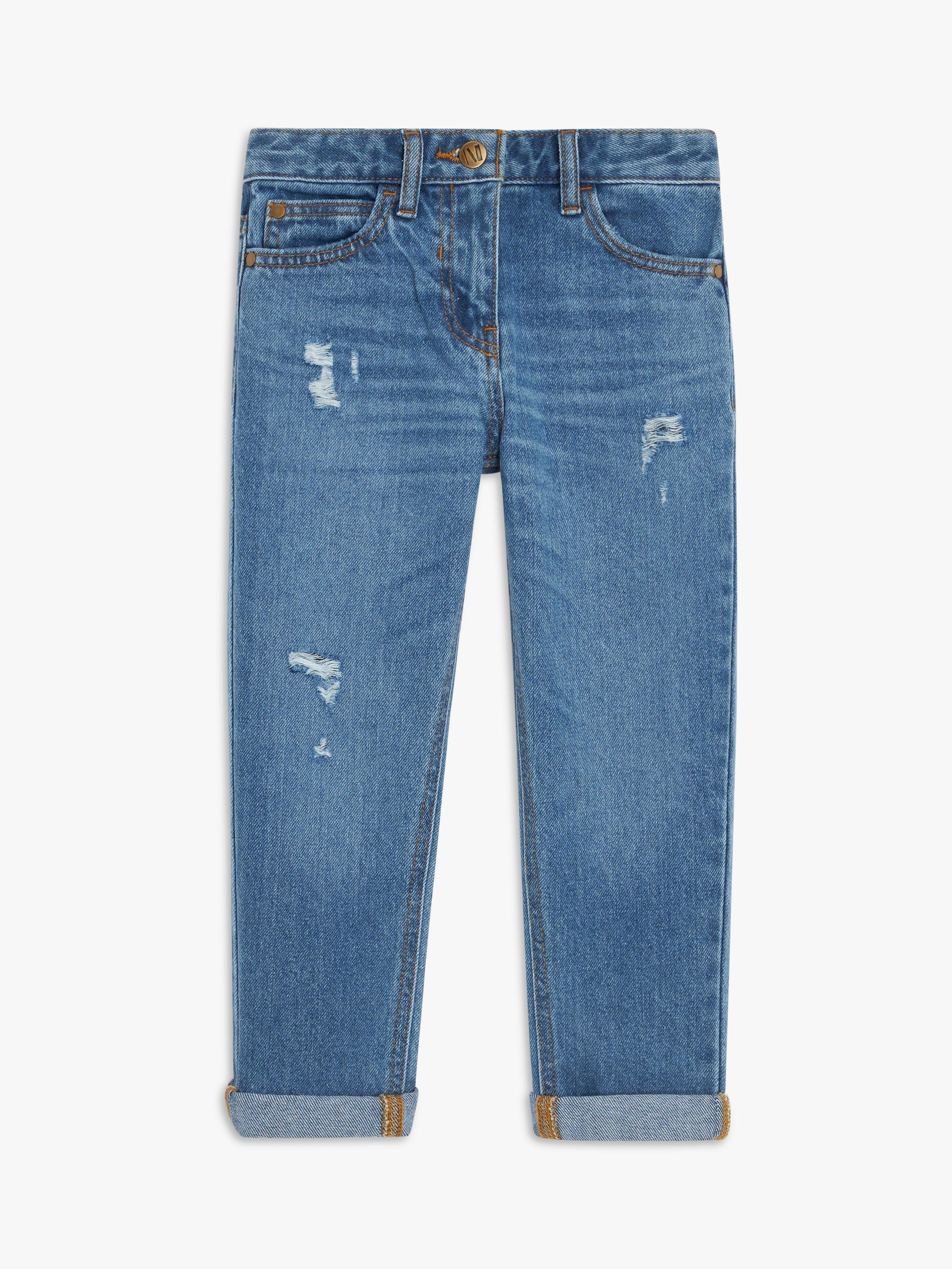 Product image 4 of 6, which shows John Lewis Girl's Mom Jeans, Mid Wash Blue, 3 years