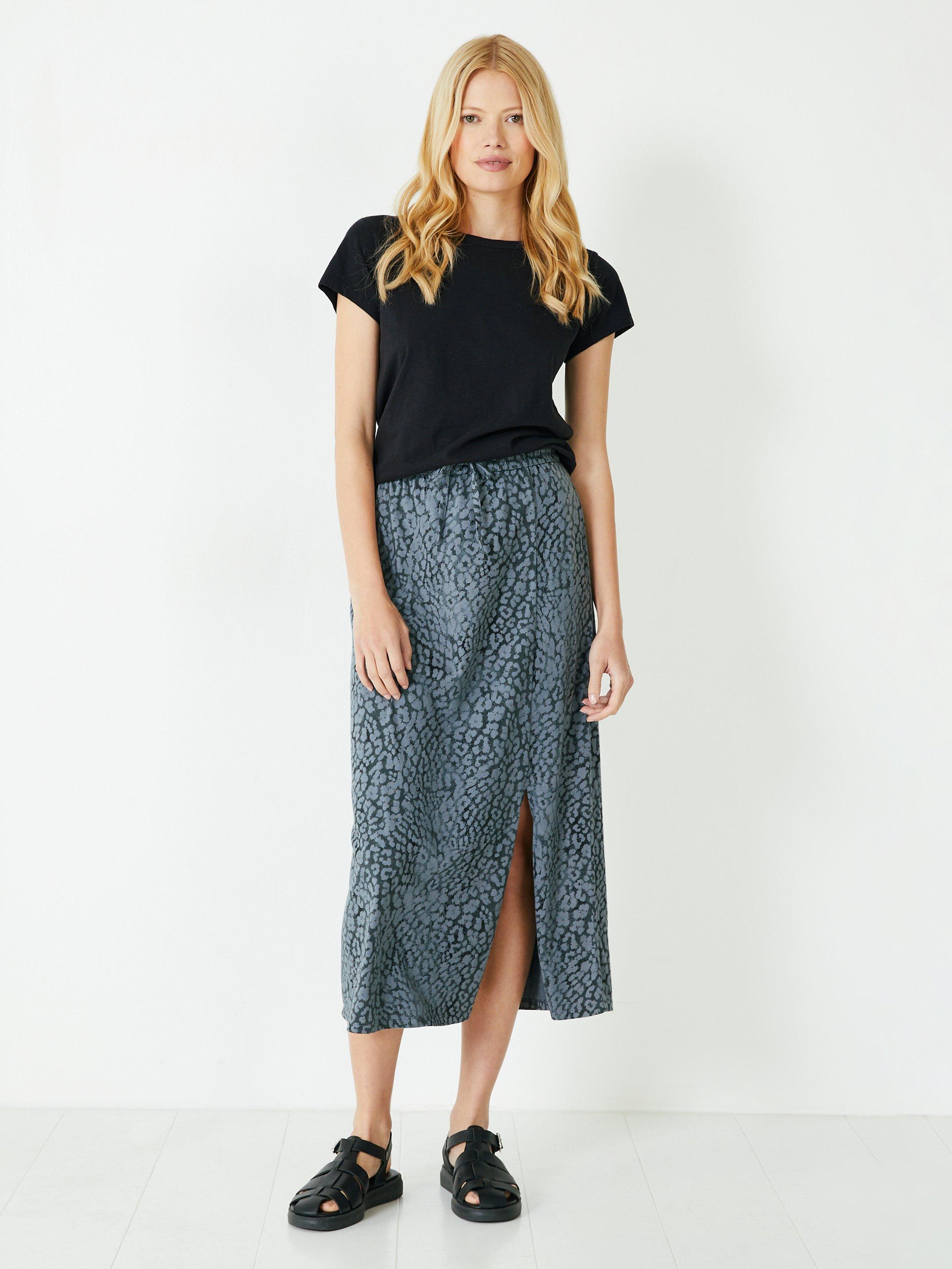 HUSH Jay Jersey Animal Print Skirt, Ombre