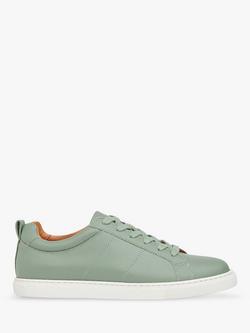 Whistles Koki Lace Up Low Top Leather Trainers, Pale Green