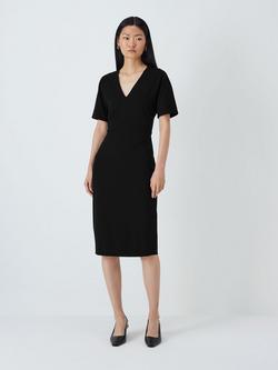 John Lewis Taylor Ponte Short Sleeve Dress, Black