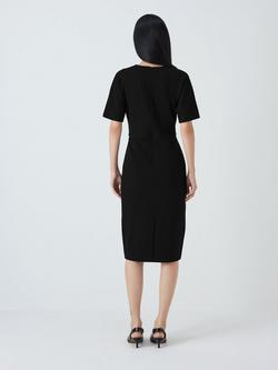 John Lewis Taylor Ponte Short Sleeve Dress - view 2, Black