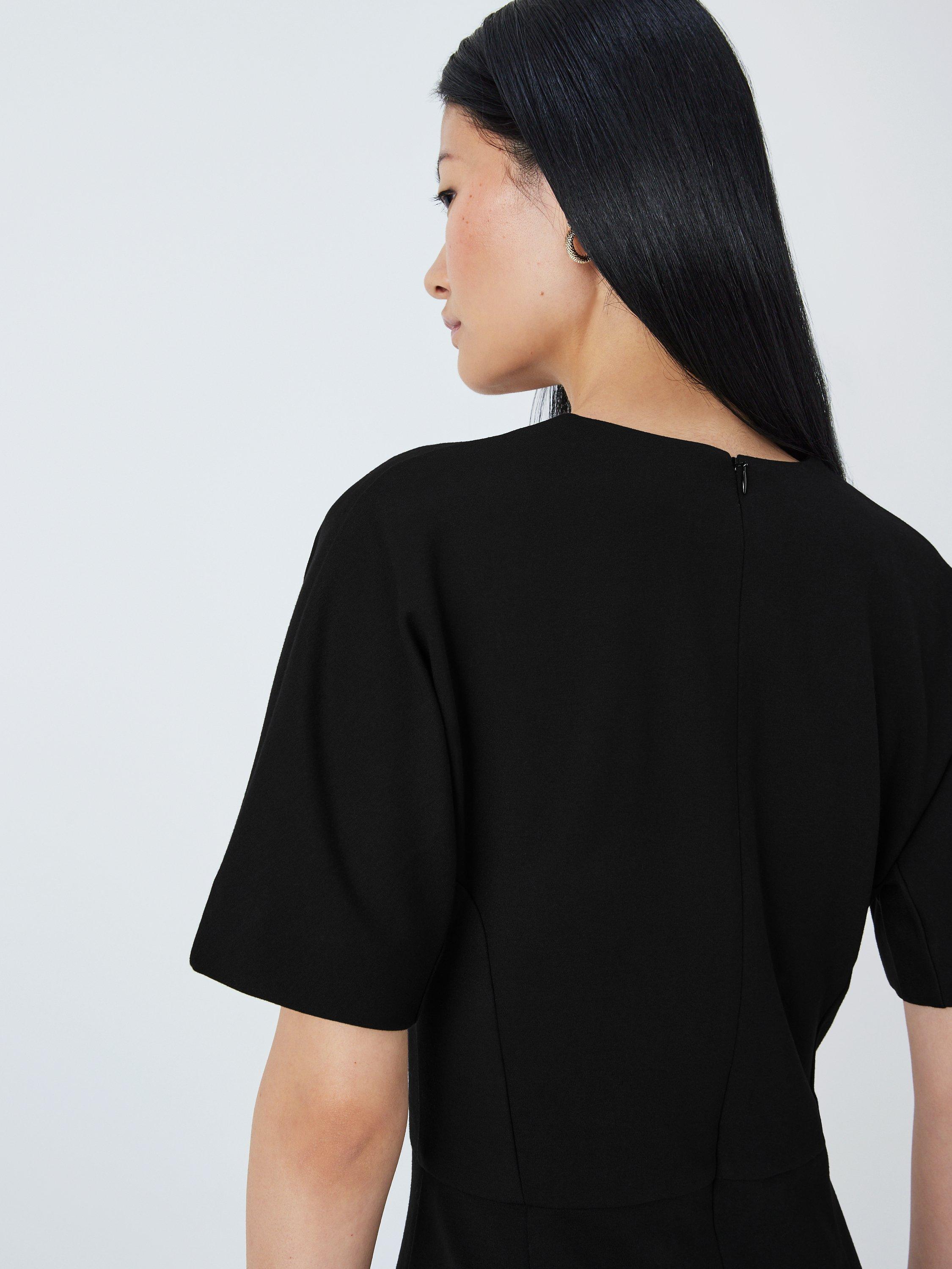 Product image 6 of 6, which shows John Lewis Taylor Ponte Short Sleeve Dress, Black, 8