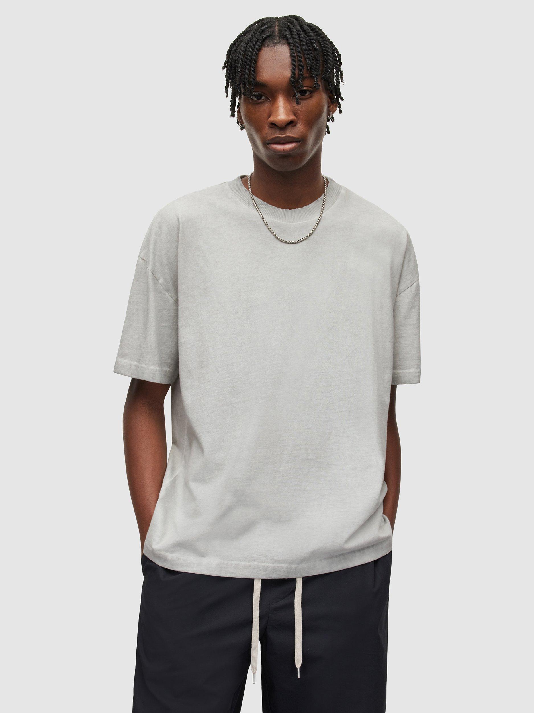 AllSaints Max Short Sleeve Crew T-Shirt, Cool Grey