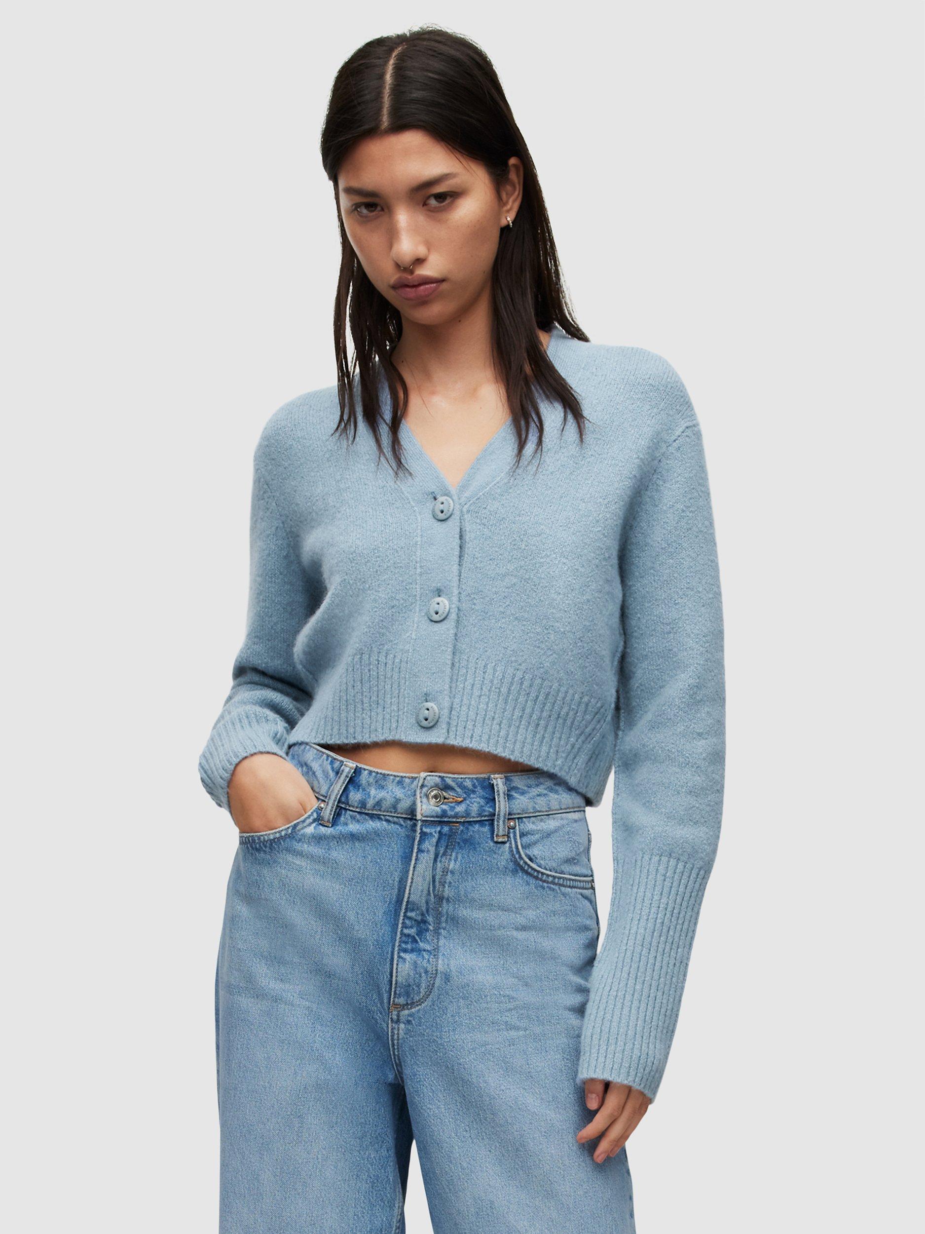 AllSaints Wick Co Cardigan, Blue Slate