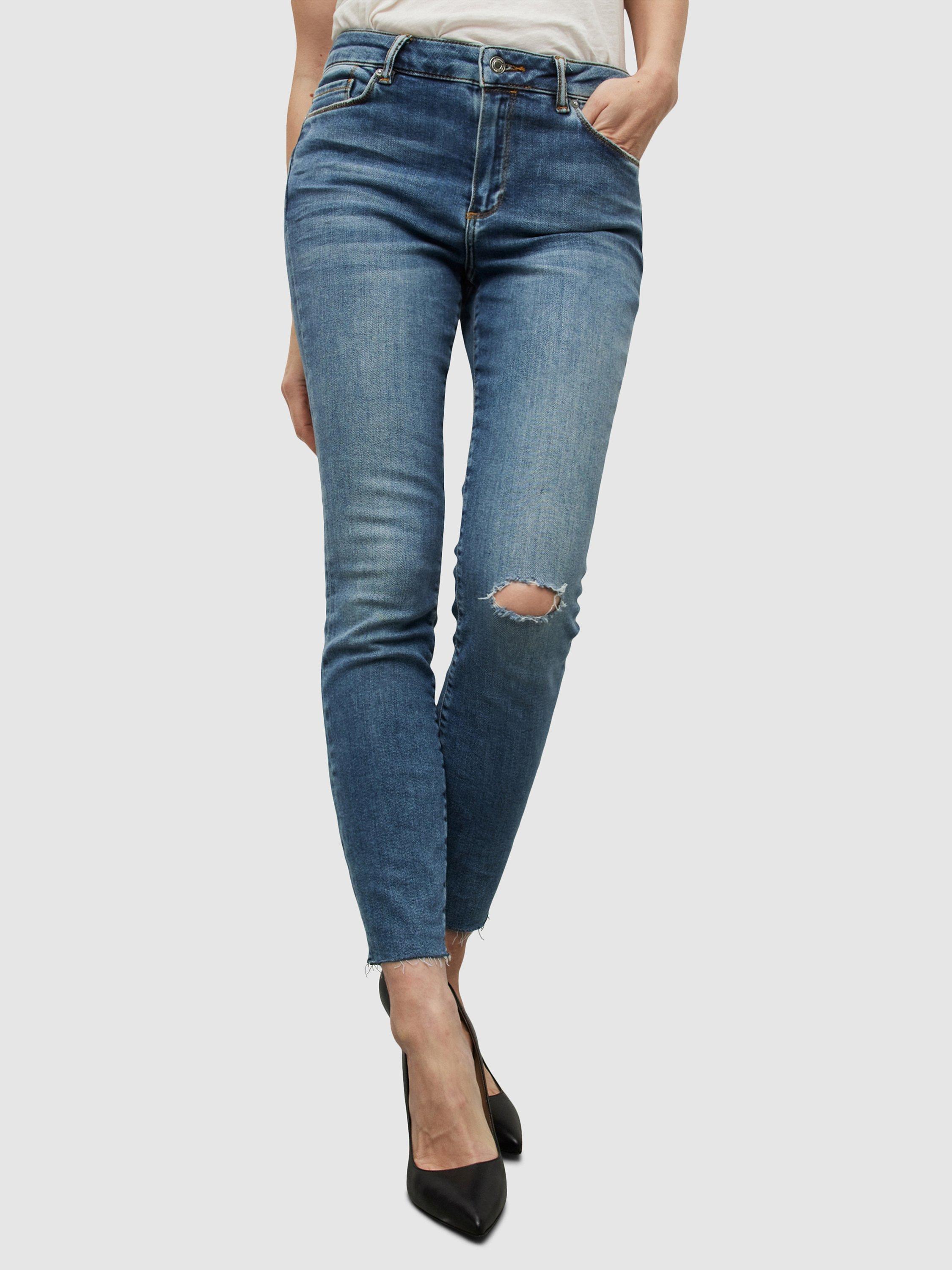 AllSaints Miller Destroy Skinny Jeans, Blue