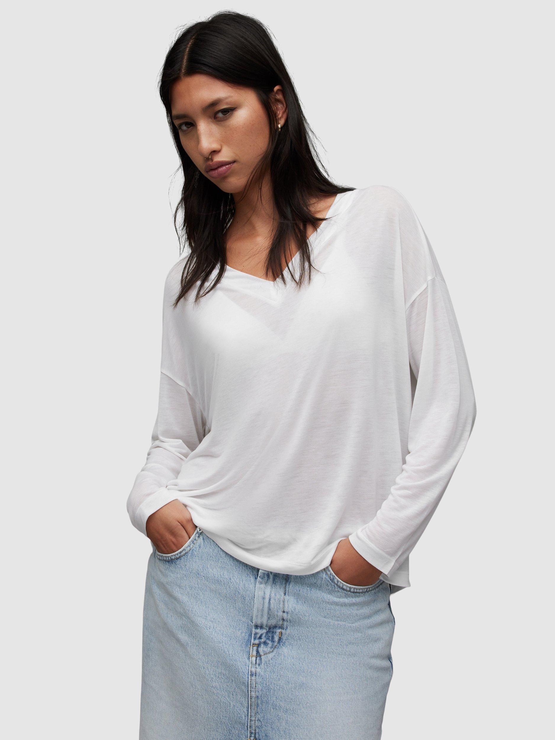 AllSaints Kati Oversized Top, White