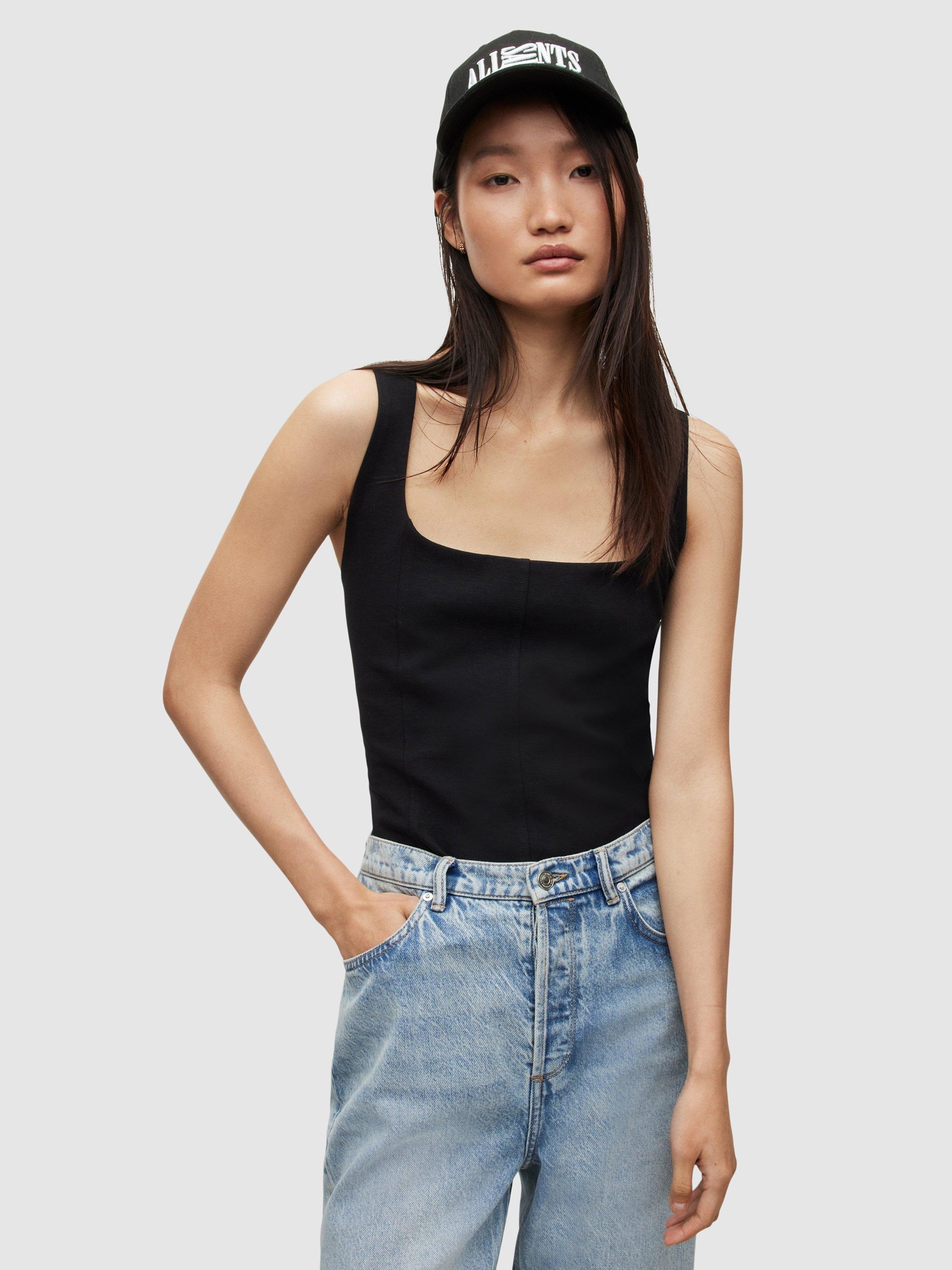 AllSaints Carisa Catsuit Bodysuit, Black