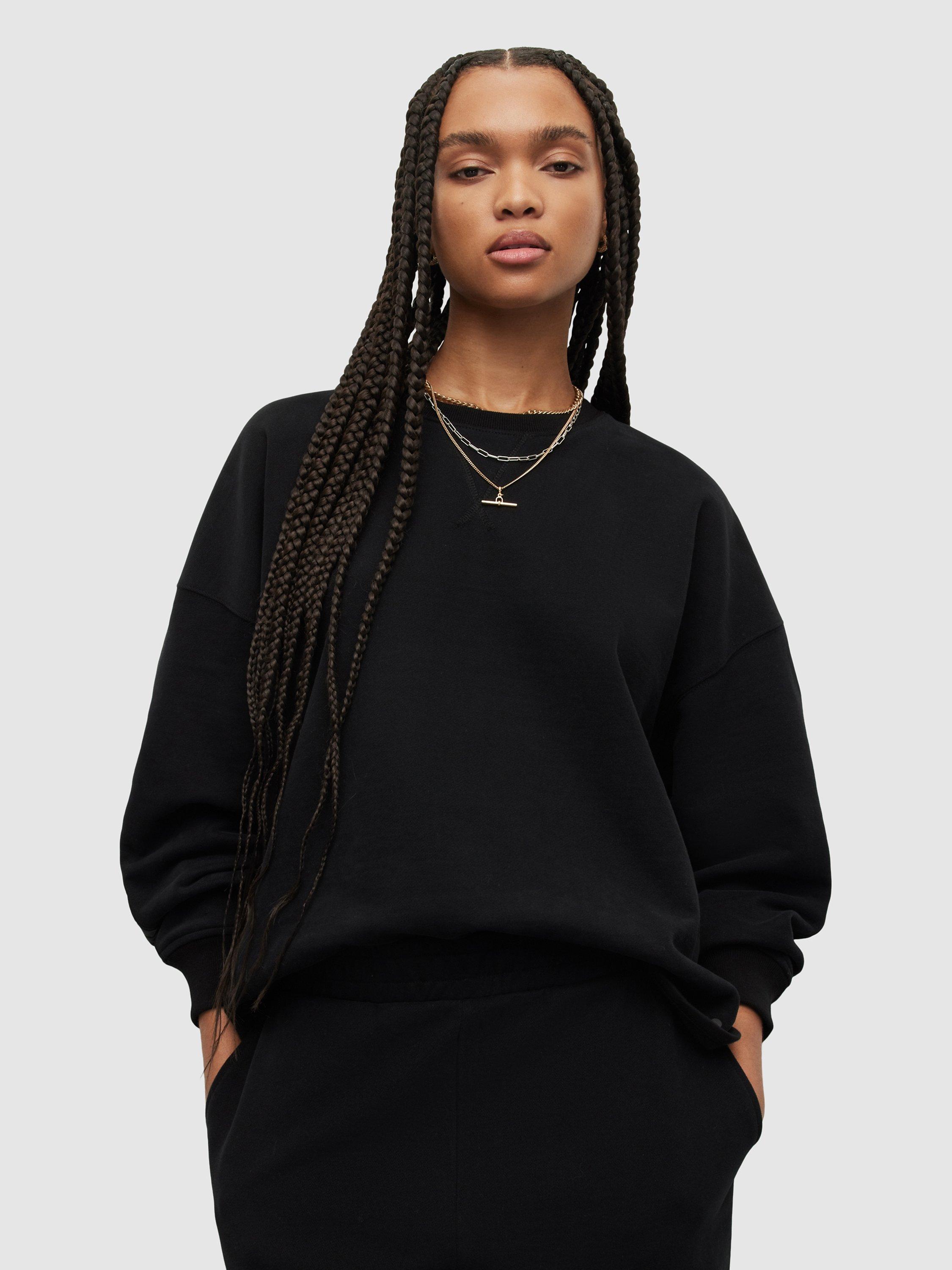AllSaints Queti Cotton Sweatshirt, Black