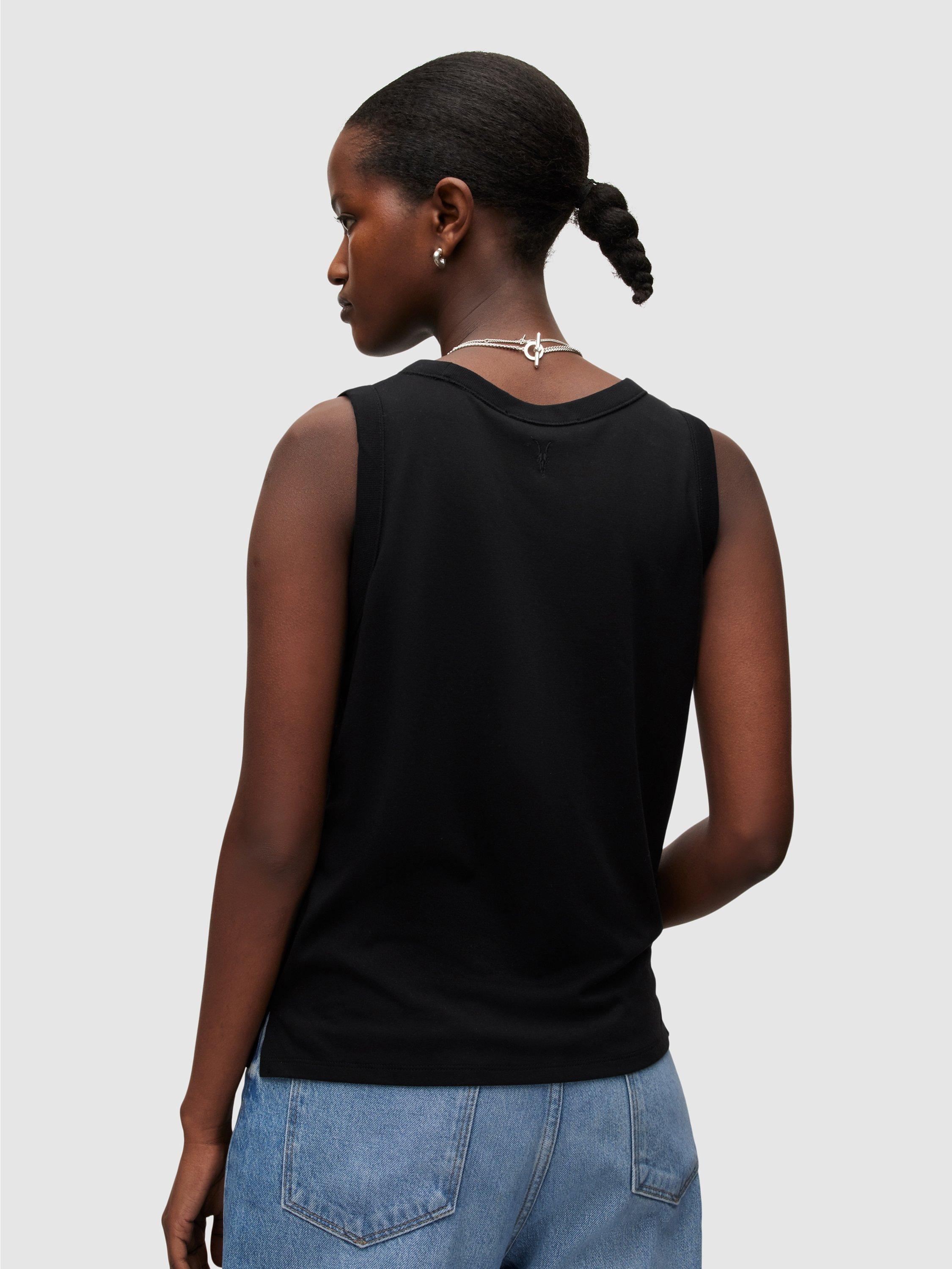 Product image 2 of 6, which shows AllSaints Nori Tank Top, Black, XS