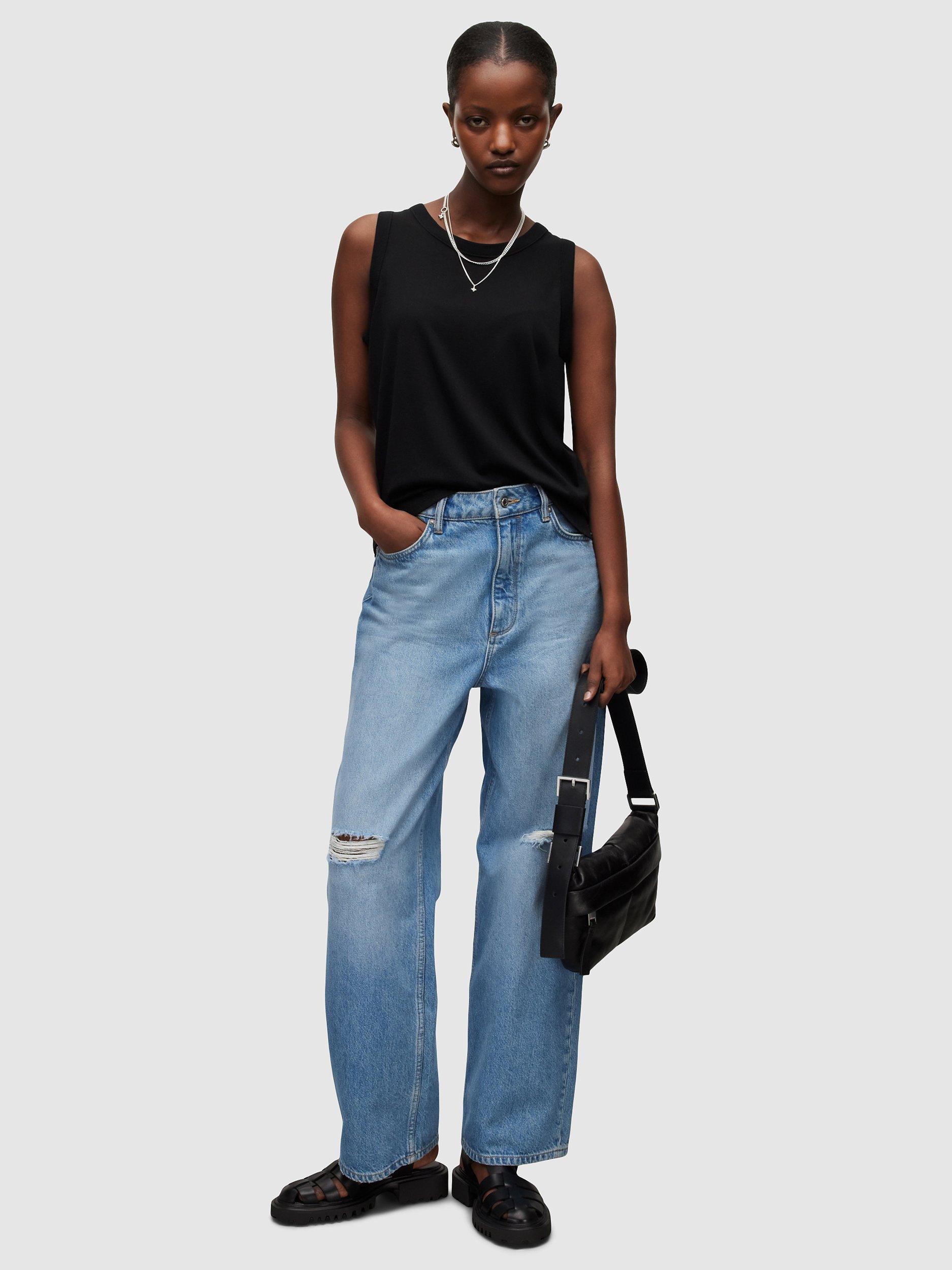 Product image 6 of 6, which shows AllSaints Nori Tank Top, Black, XS