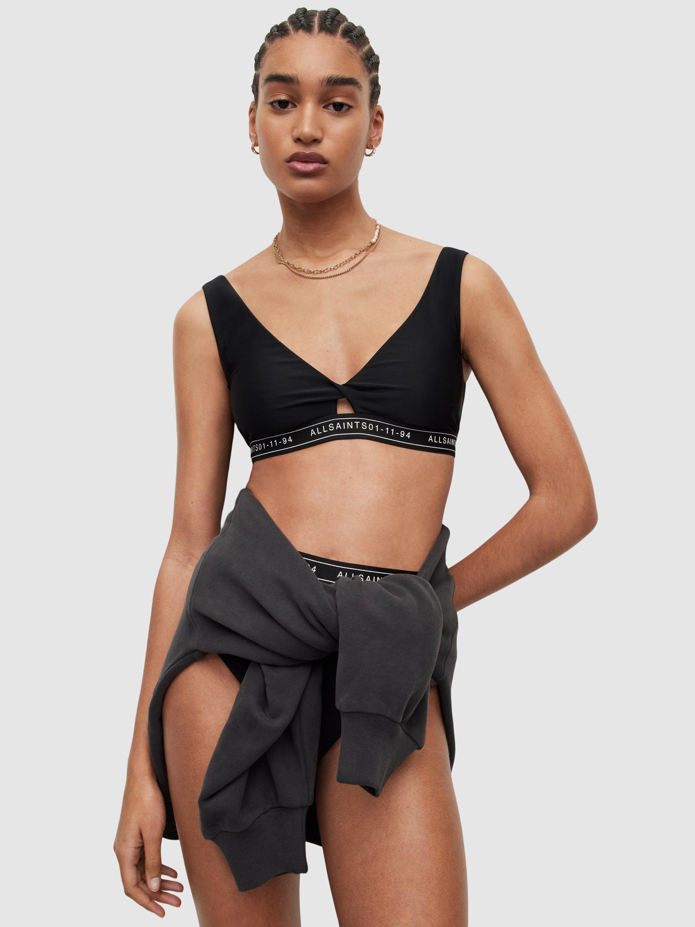 AllSaints Liza Bikini Top, Black