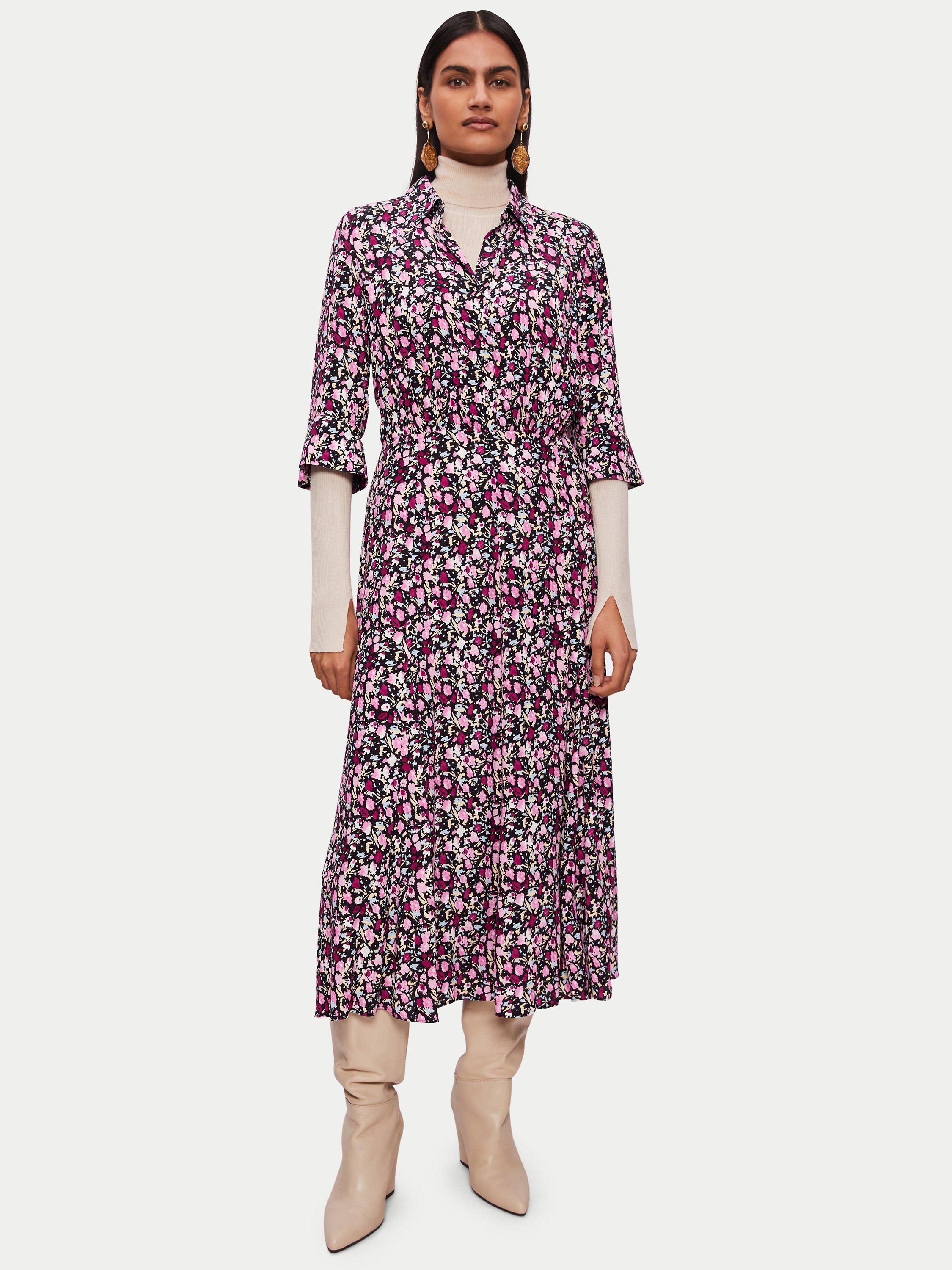 Jigsaw Carnation Midi Dress, Pink
