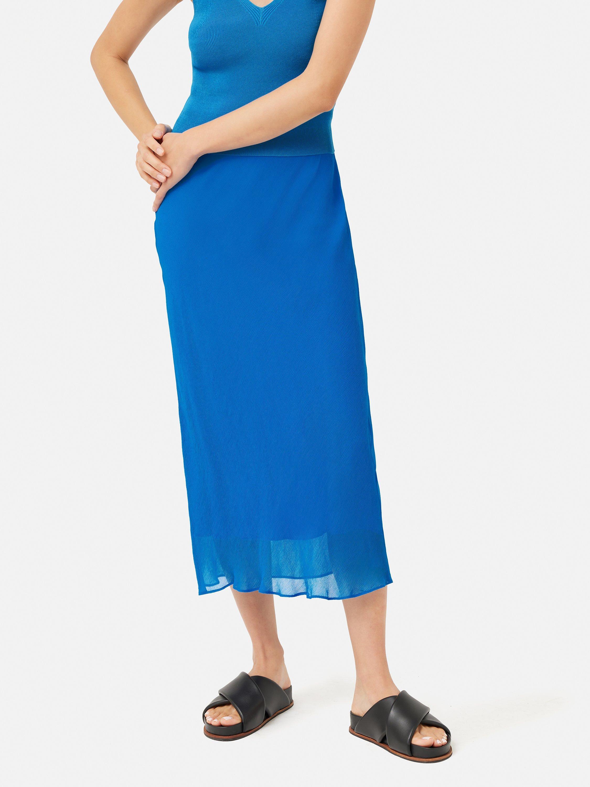 Jigsaw Plain Crinkle Midi Skirt