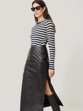 Jigsaw Cotton Slub Stripe Long Sleeve Top