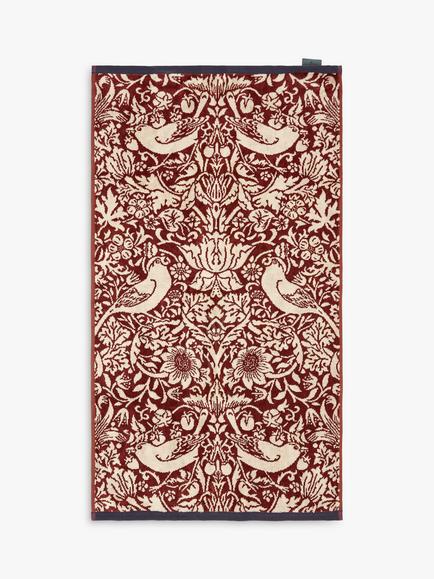 Morris & Co. Strawberry Thief Towels - view 2, Red