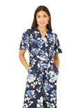 Mela London Mela Rose Print Culotte Jumpsuit, Navy