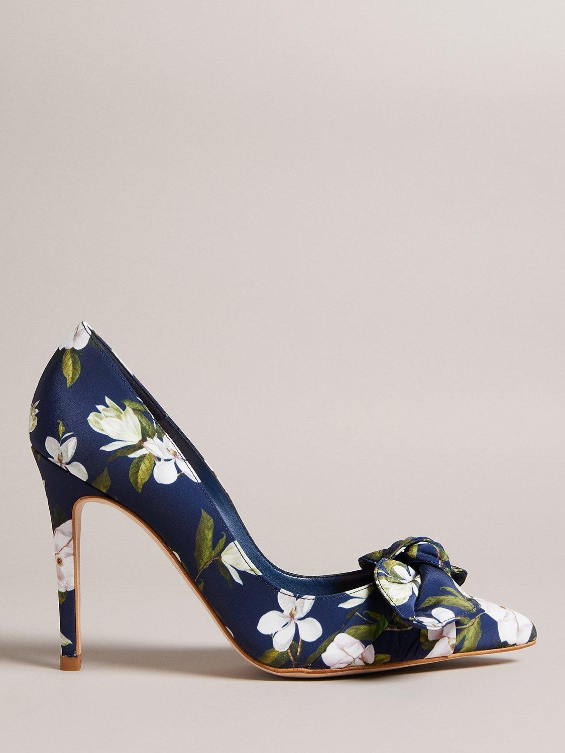 Ted Baker Hyra Floral Bow Court Shoes, Navy