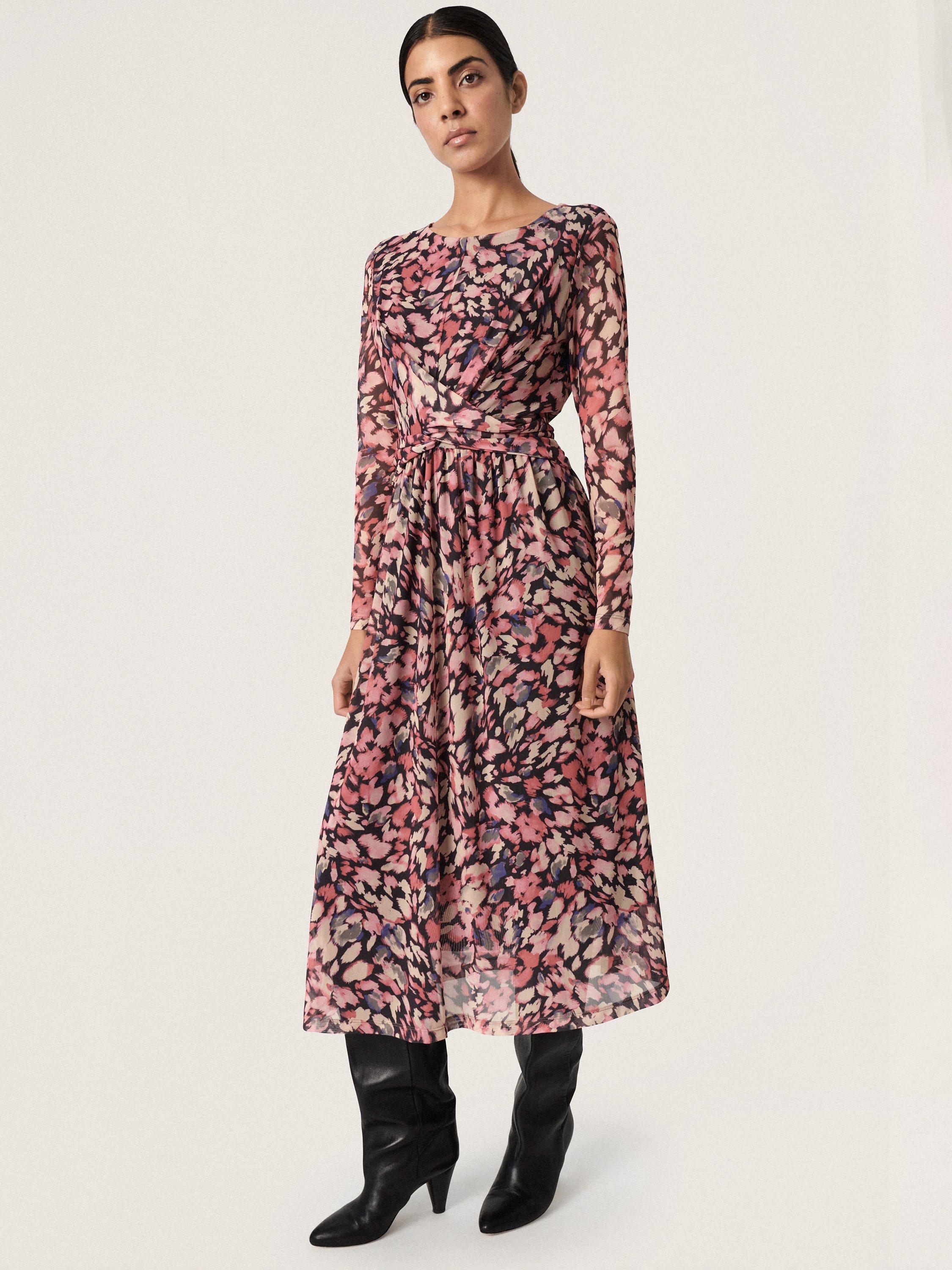 Soaked In Luxury Demara Abstract Print Midi Dress, Faded Rose