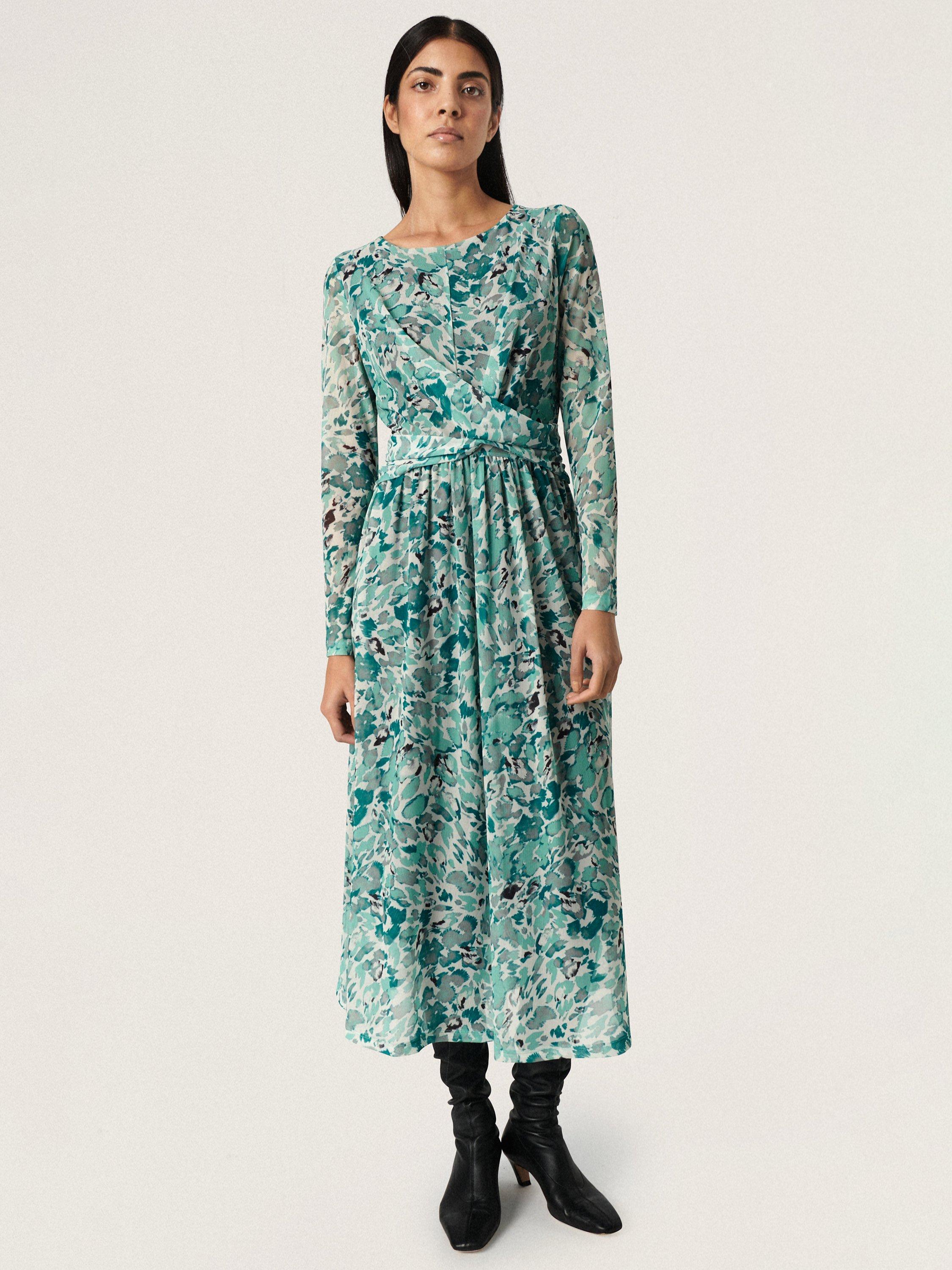 Soaked In Luxury Demara Abstract Print Midi Dress, Foliage Green