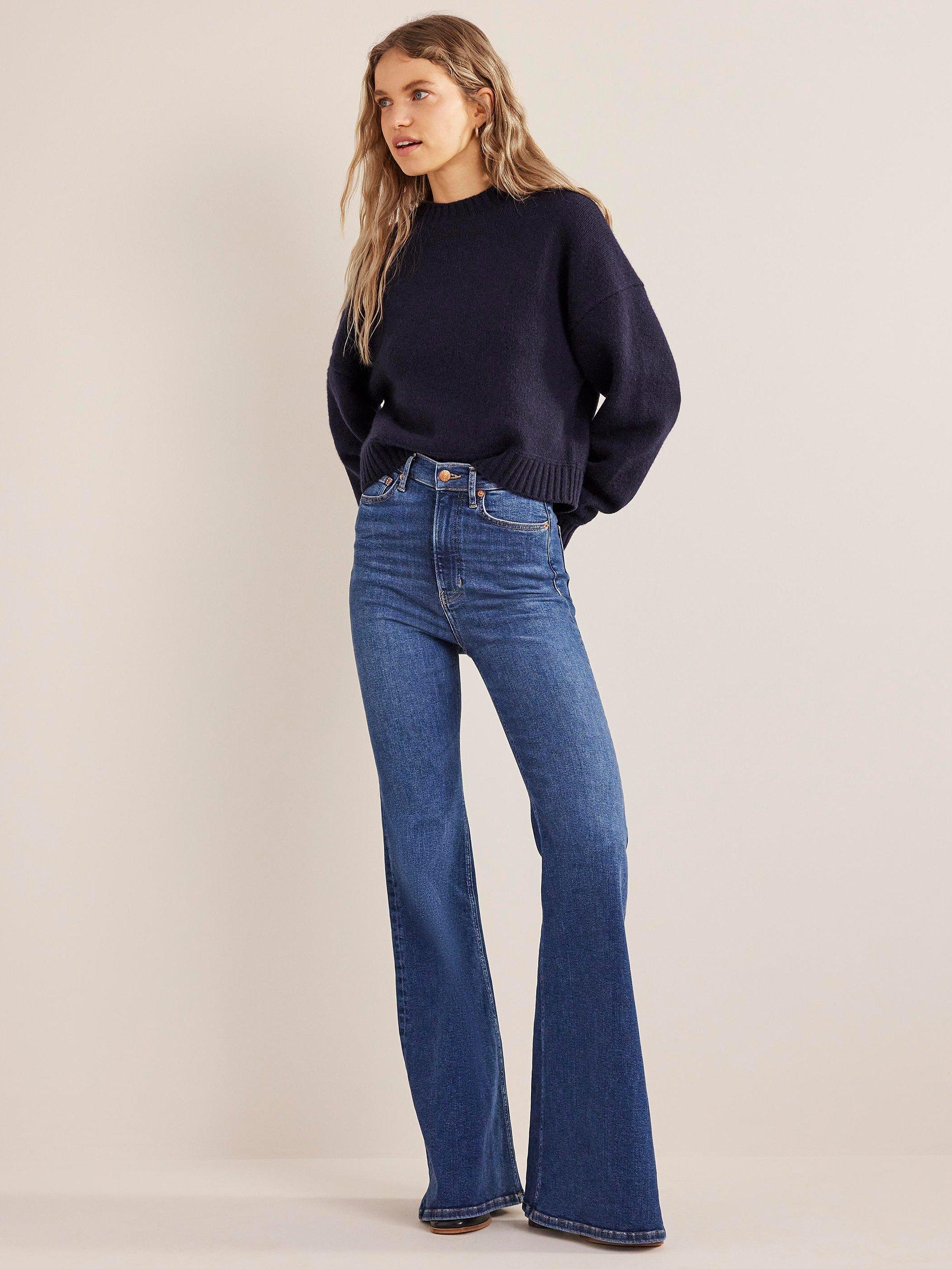 Boden High Rise Super Flared Jeans, Mid Vintage