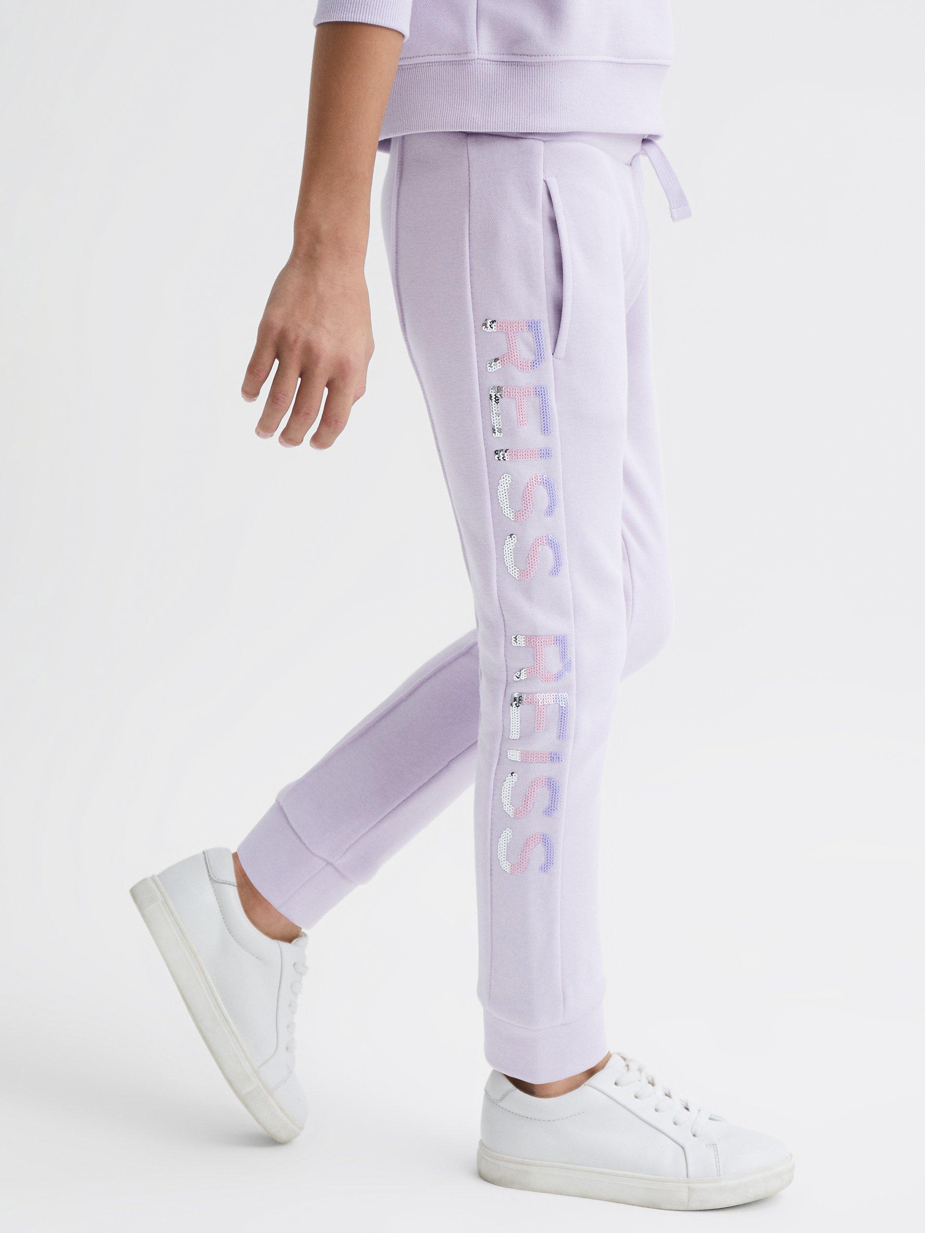 Reiss Kids' Maria Sequin Embellished Jersey Trousers