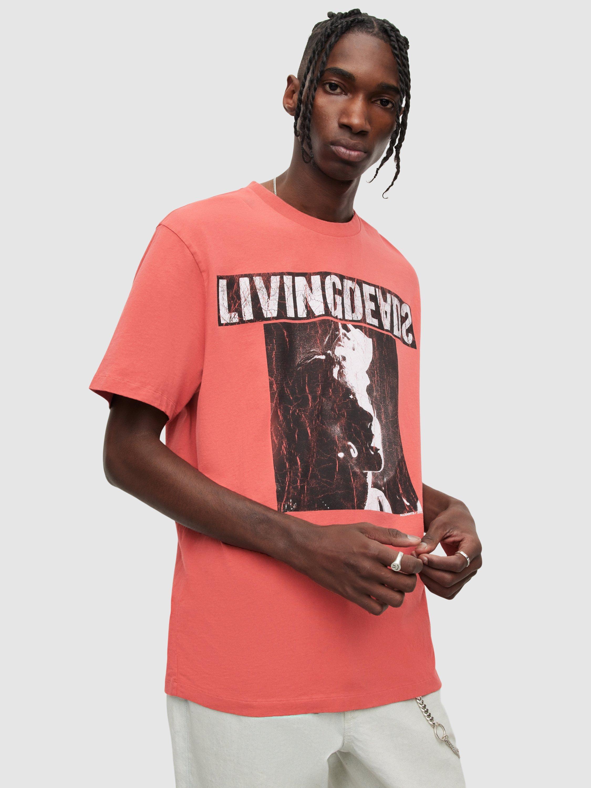 AllSaints Living Deads Graphic T-Shirt, Blushed Red
