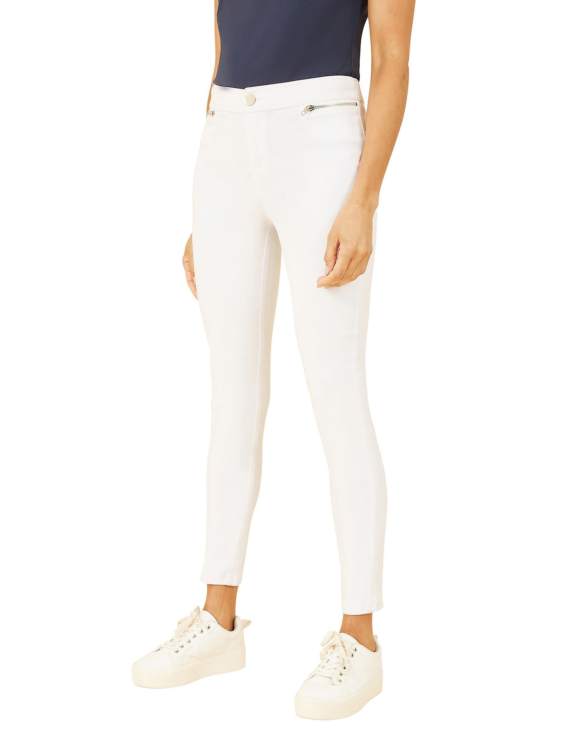 Product image 1 of 3, which shows Yumi Plain Stretch Jeggings, White, 8