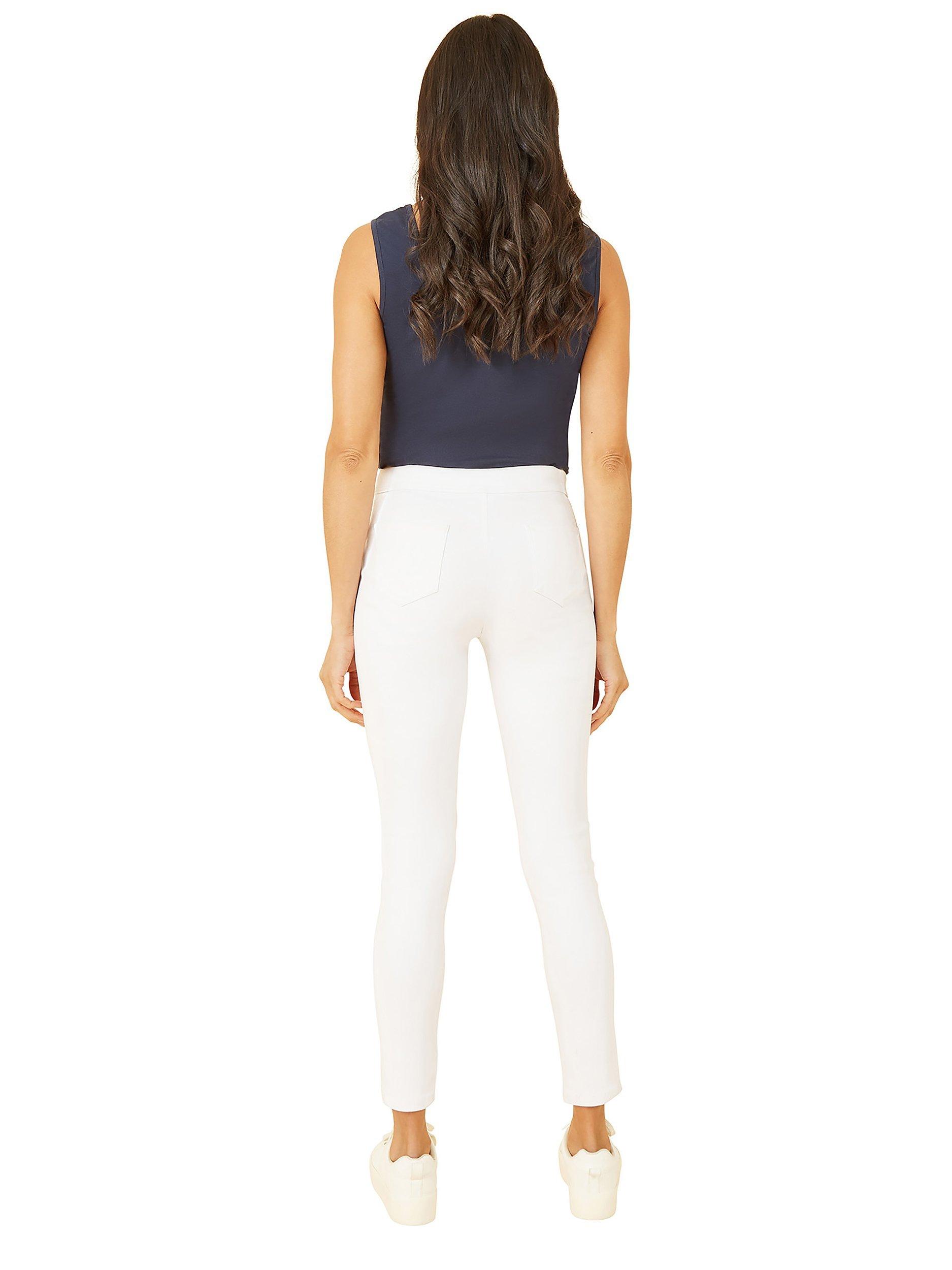 Product image 3 of 3, which shows Yumi Plain Stretch Jeggings, White, 8
