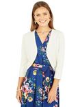 Yumi Knitted Open Neck Bolero Cardigan, Ivory