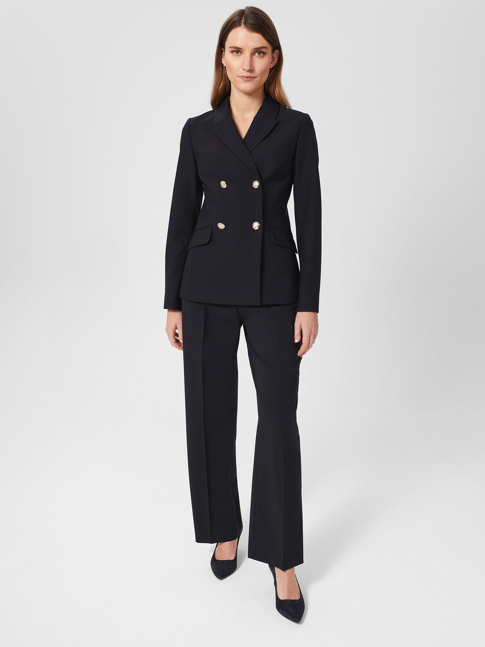 Hobbs Fara Wool Blend Blazer, Navy