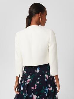 Hobbs Elize Textured Cropped Jacket - view 2, Ivory