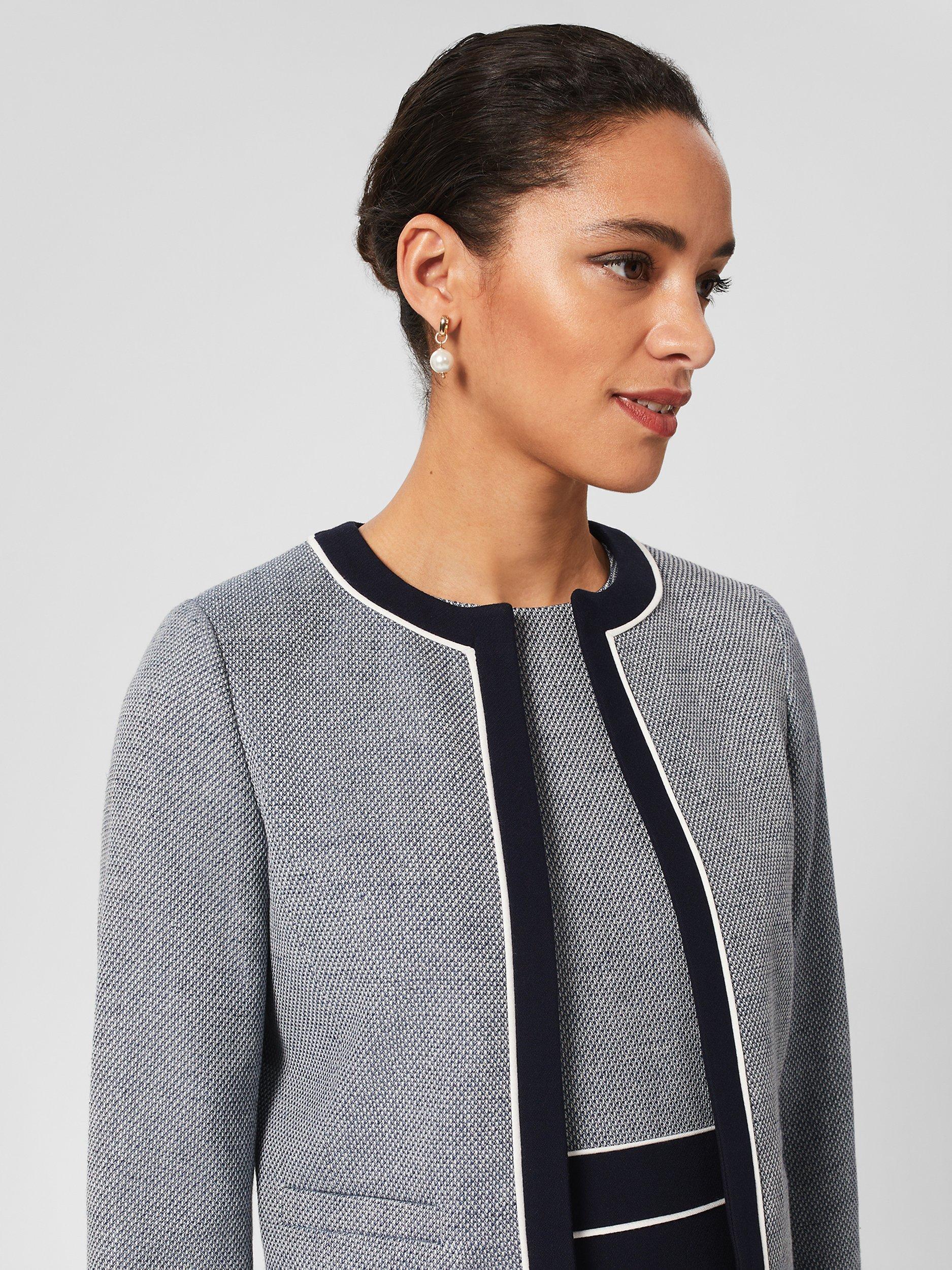 Product image 3 of 7, which shows Hobbs Steph Tweed Jacket, Navy/Multi, 22