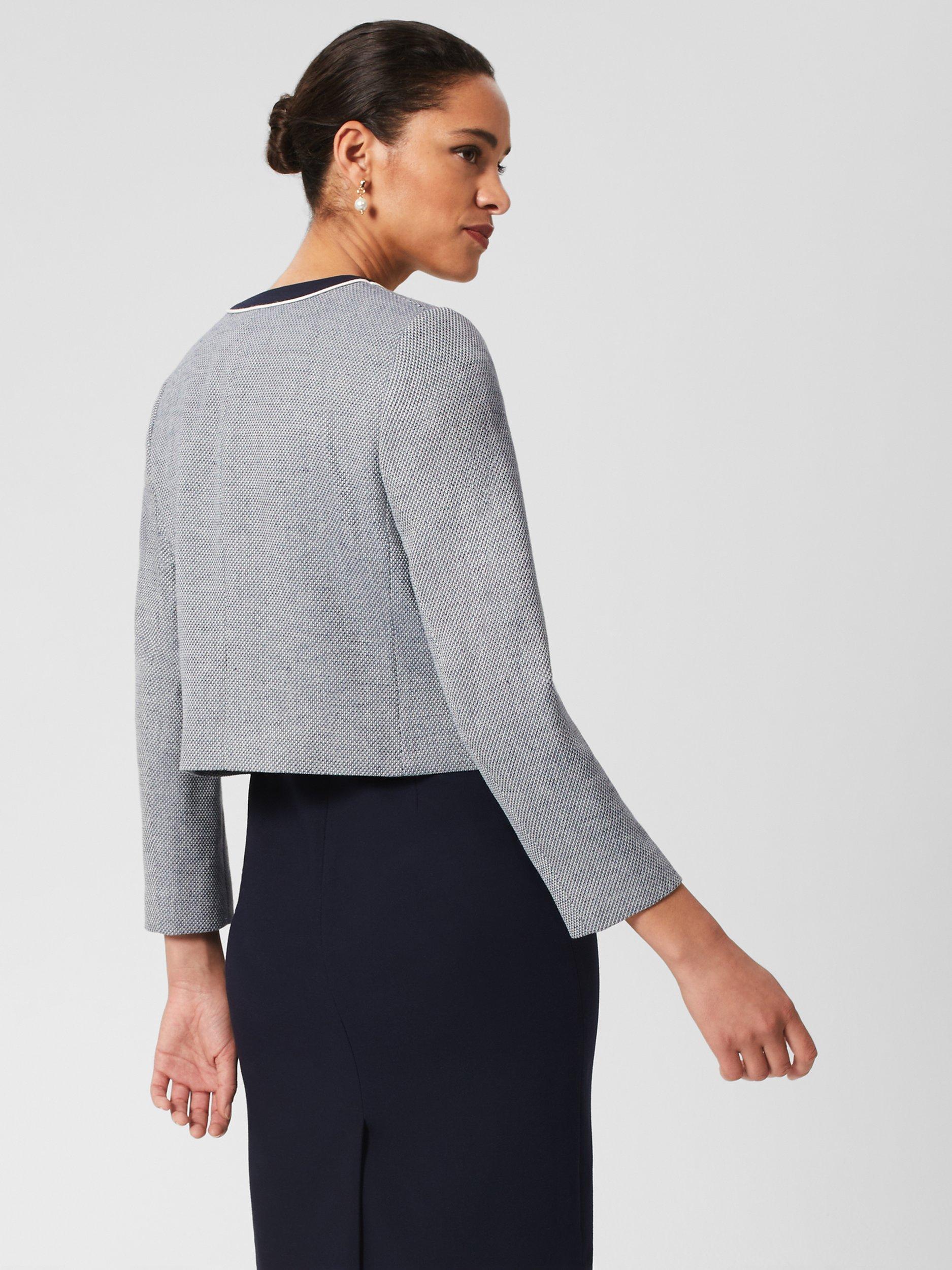 Product image 4 of 7, which shows Hobbs Steph Tweed Jacket, Navy/Multi, 22