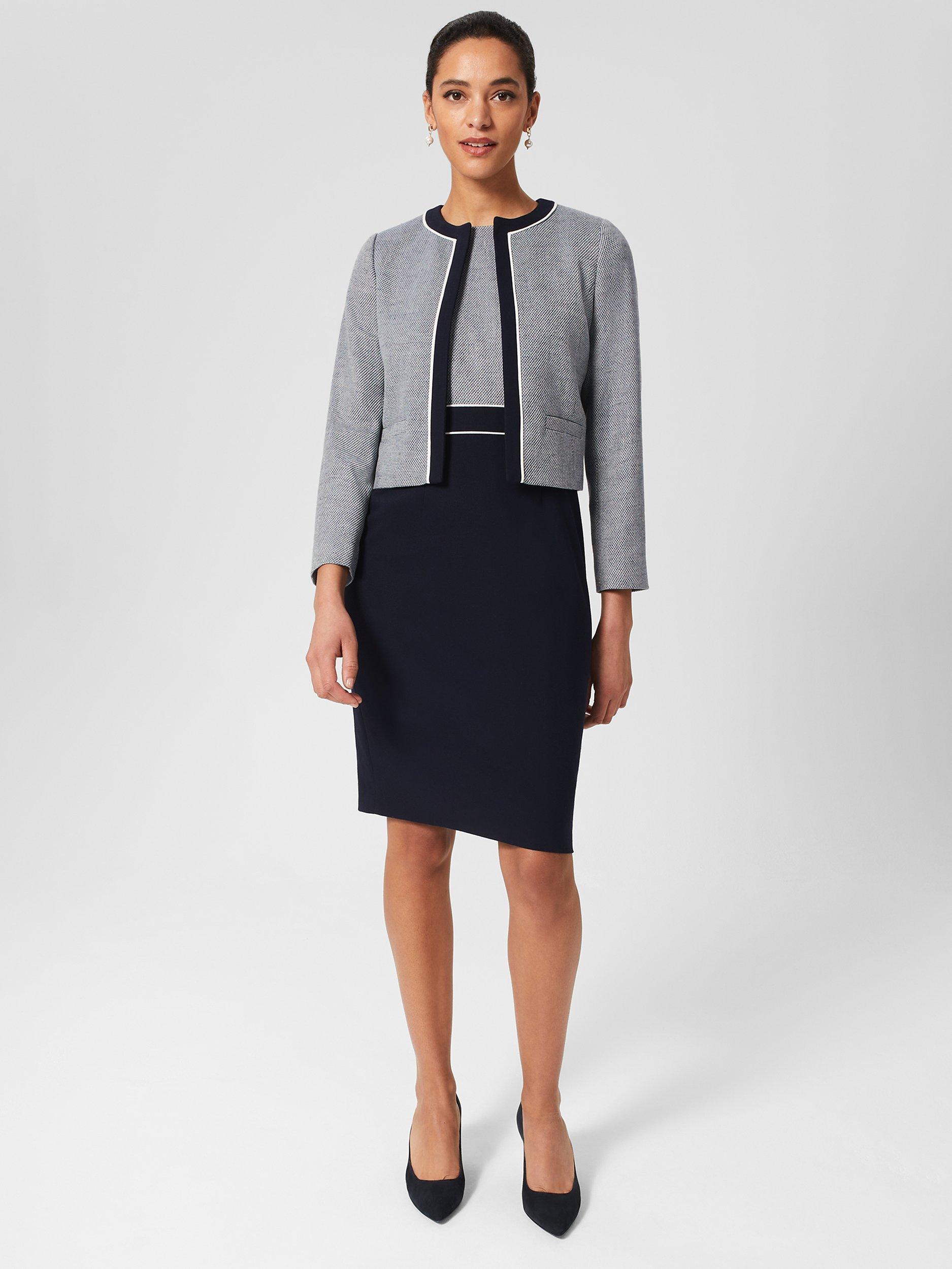 Product image 6 of 7, which shows Hobbs Steph Tweed Jacket, Navy/Multi, 22